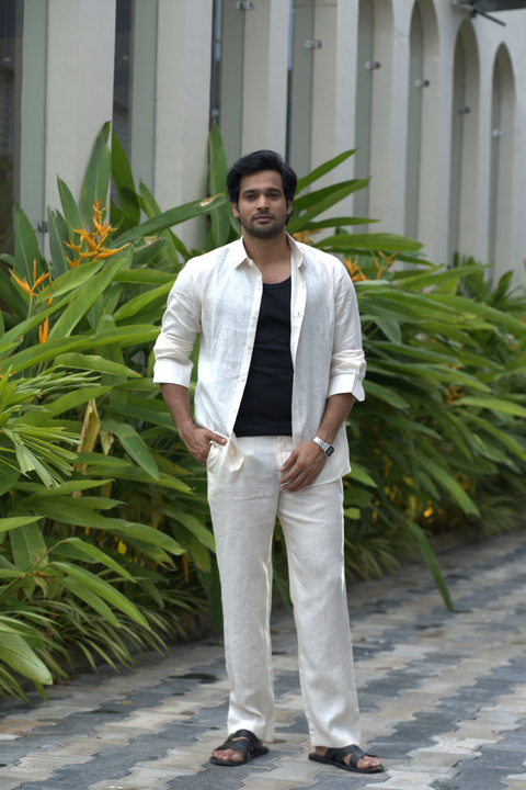 Coastal Calm β Ivory Linen Shirt