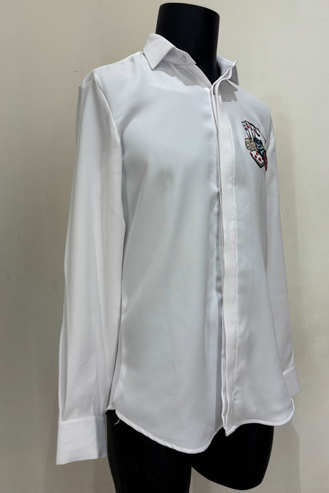 Ace β White Thread Embroidered 4-Way Stretch Shirt