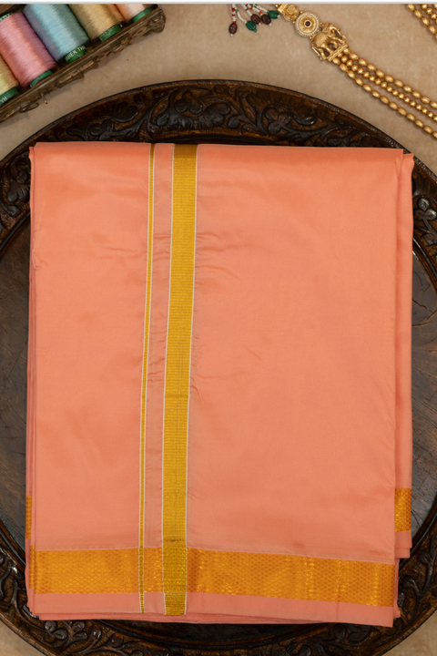 Padma Kesari â Saffron Raghukula Pattu Silk Fabric