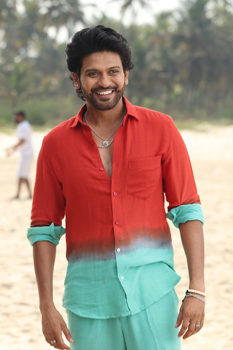 Teal Sunset β Teal Ombre Cotton Chiffon Shirt Set