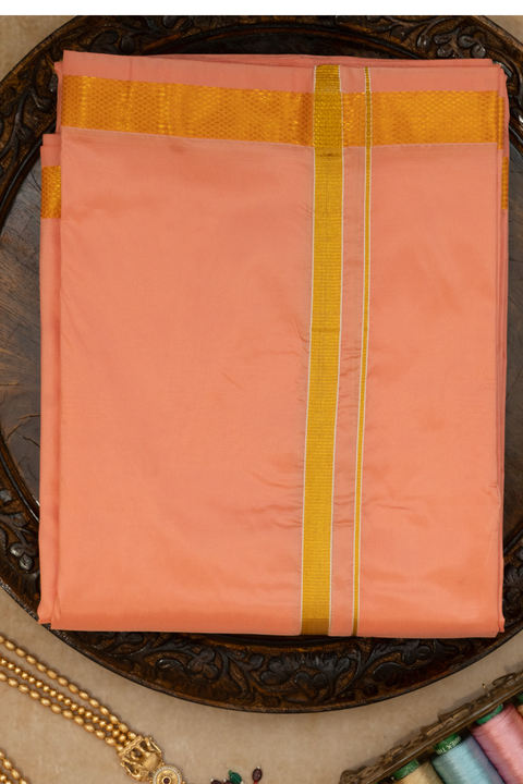 Padma Kesari â Saffron Raghukula Pattu Silk Fabric