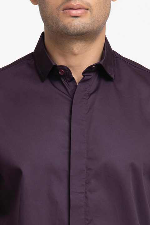 Amethyst β Purple Solid Giza Cotton Shirt