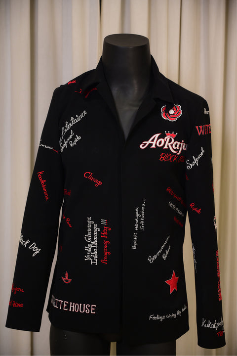 Rebel Script — Black Embroidered British Fabric Shacket