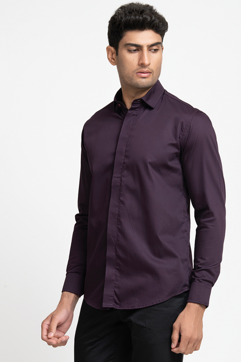 Amethyst β Purple Solid Giza Cotton Shirt