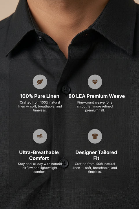 BareEase β Black Cotton Shirt