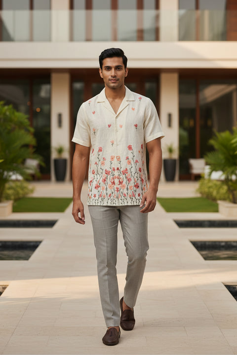 Meadow β Floral Embroidered Linen Shirt