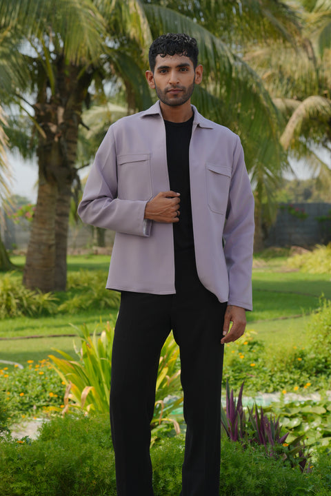 The Regal Layer — Lavender British Suiting Shacket