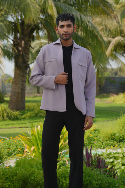 The Regal Layer — Lavender British Suiting Shacket