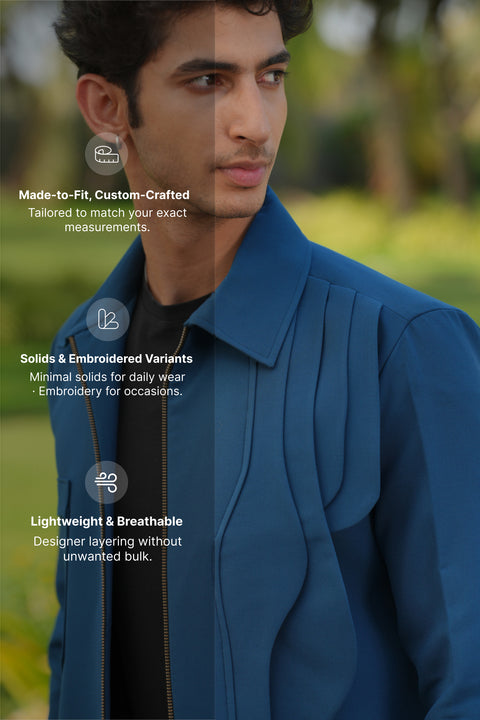 Sleek — Teal Blue 4-Way Stretch Shacket