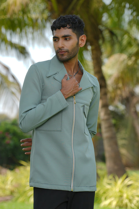 Sandrift — Olive 4-Way Stretch Shacket