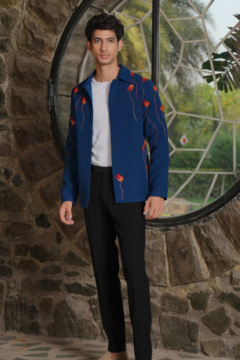 Torque — Teal Blue British Fabric Shacket