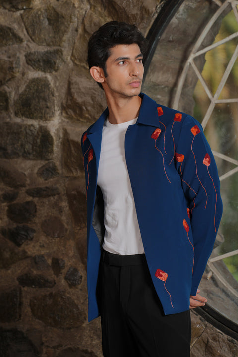 Torque — Teal Blue British Fabric Shacket