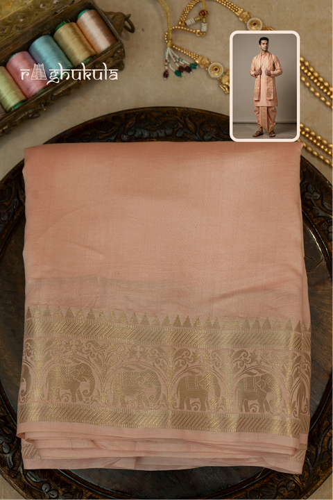 Aruna — Pastel Pink Raghukula Pattu Silk Fabric