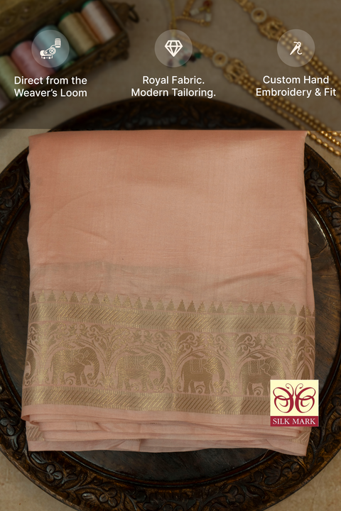 Aruna — Pastel Pink Raghukula Pattu Silk Fabric