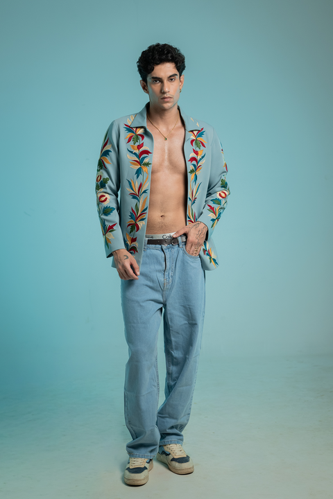 Aarunya — Hand Embroidered Armani Fabric Shacket