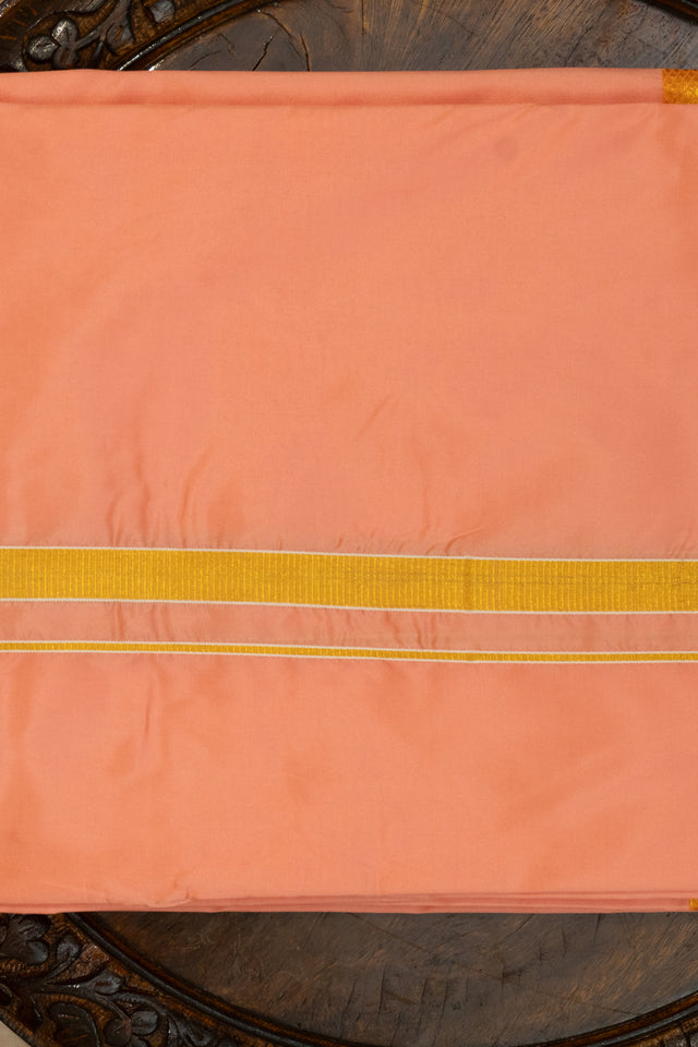 Padma Kesari — Saffron Raghukula Pattu Silk Fabric