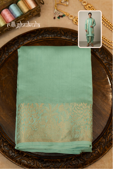 Harita ā Green Raghukula Pattu Silk Fabric