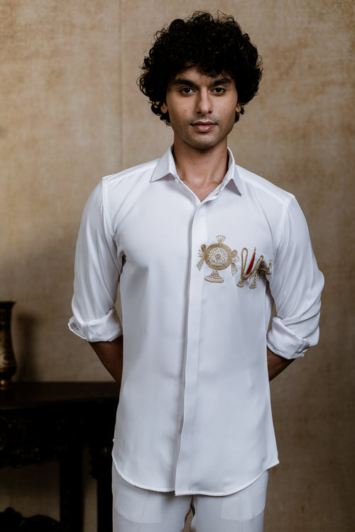 Kanaka Murti — Armani White Hand Embroidered Utsav Luxe Shirt