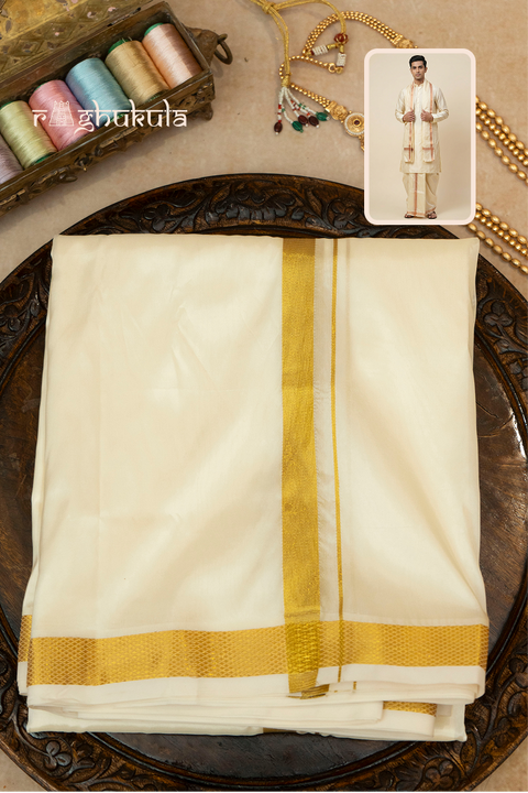 Madhuvarna — Honey Amber Raghukula Pattu Silk Fabric