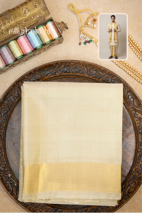 Svarnaam — Premium Gold Raghukula Pattu Silk Fabric