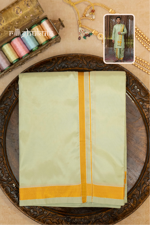 Tejas — Bright Gold Raghukula Pattu Silk Fabric