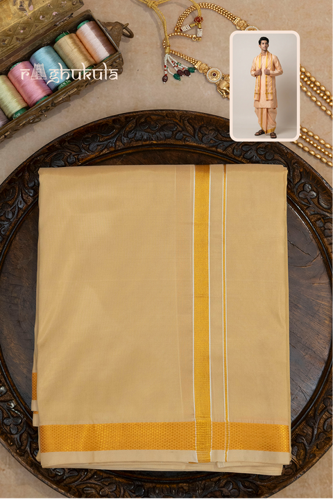 Chandanaya — Sandalwood Raghukula Pattu Silk Fabric