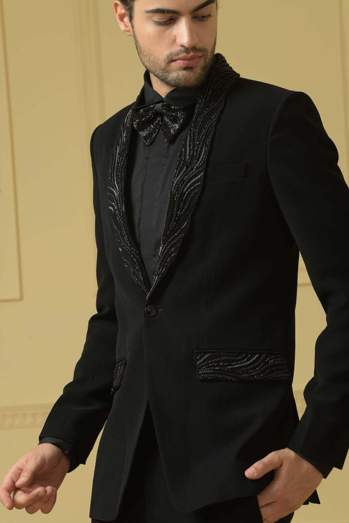 Carmen — Black Italian Fabric Blazer Set