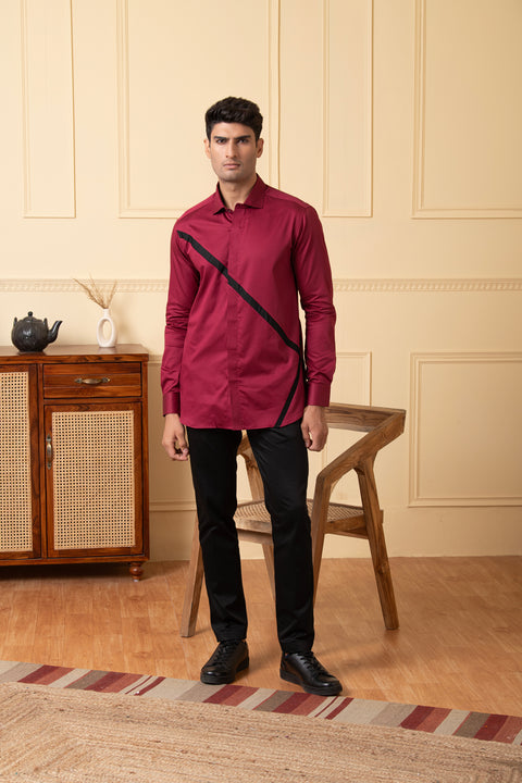 Sombroso β Red Pattern Giza Cotton Shirt