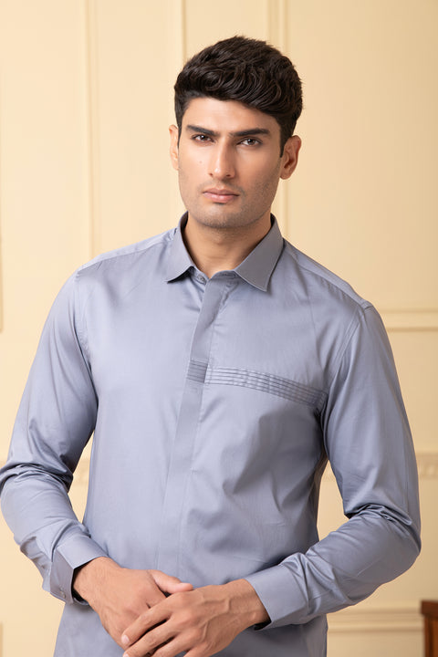 Ash β Grey Pattern Giza Cotton Shirt