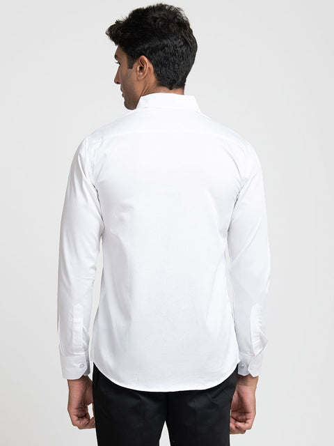 Canoe — White Hand Embroidered Giza Cotton Shirt