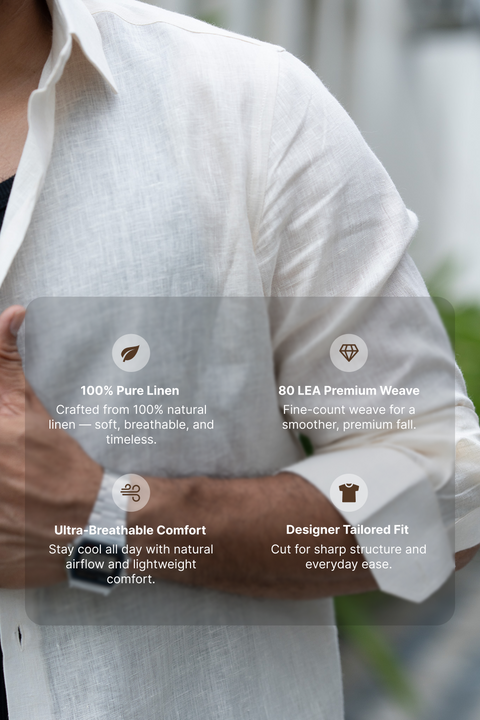 Coastal Calm — Ivory Linen Shirt