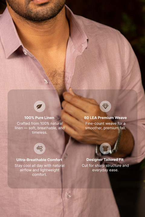 Seafoam Serenity — Blush Pink Linen Shirt