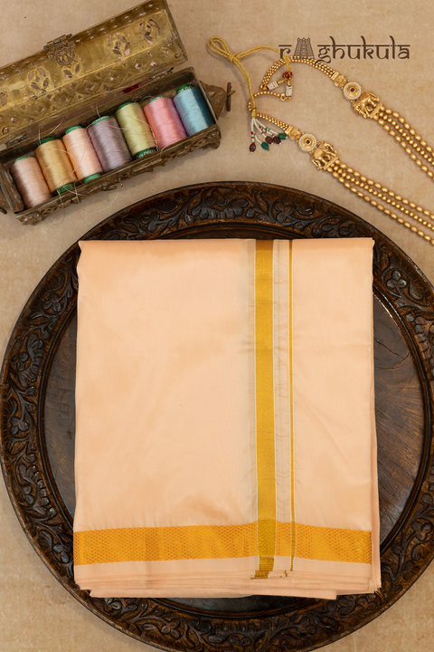 Chandanaya — Sandalwood Raghukula Pattu Silk Fabric