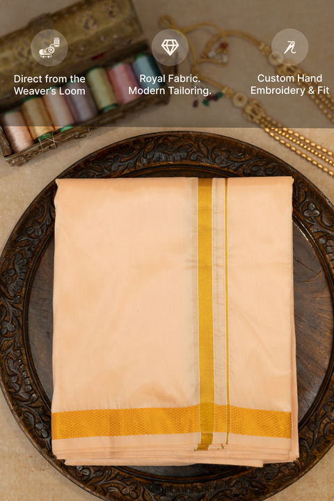Chandanaya — Sandalwood Raghukula Pattu Silk Fabric
