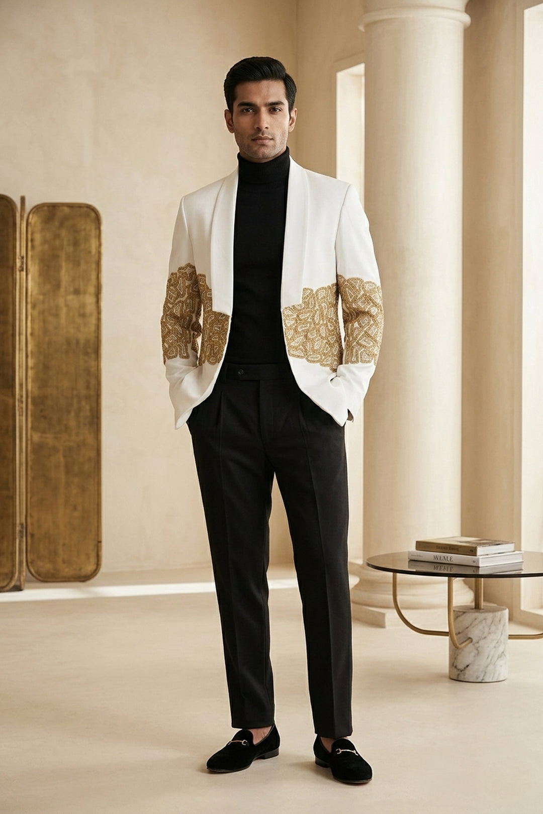 Ivory Loom — White Hand Embroidered British Fabric Shacket