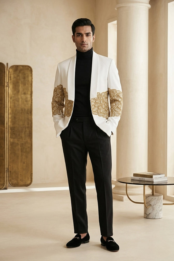 Ivory Loom — White Hand Embroidered British Fabric Shacket