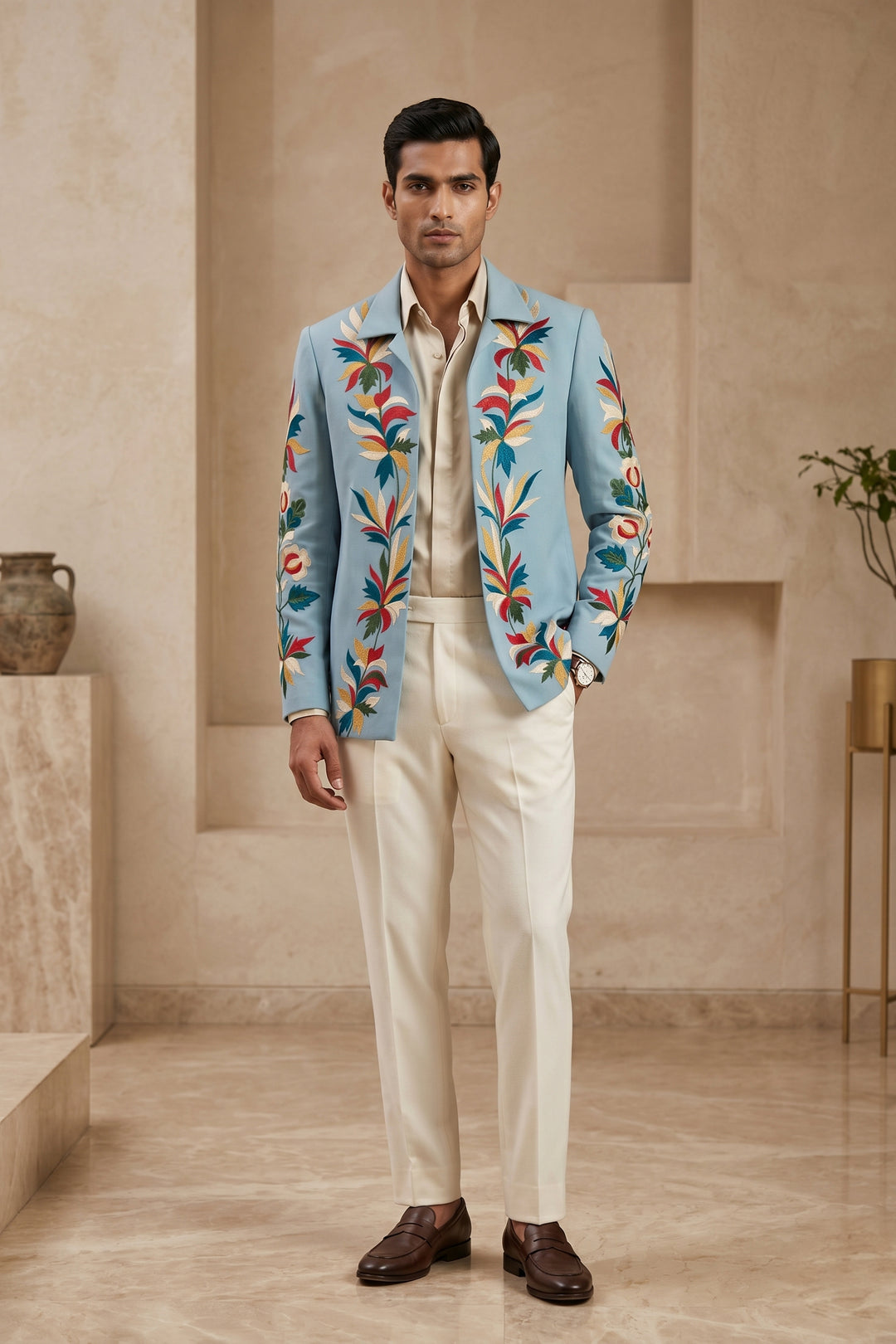 Aarunya — Hand Embroidered British Fabric Shacket