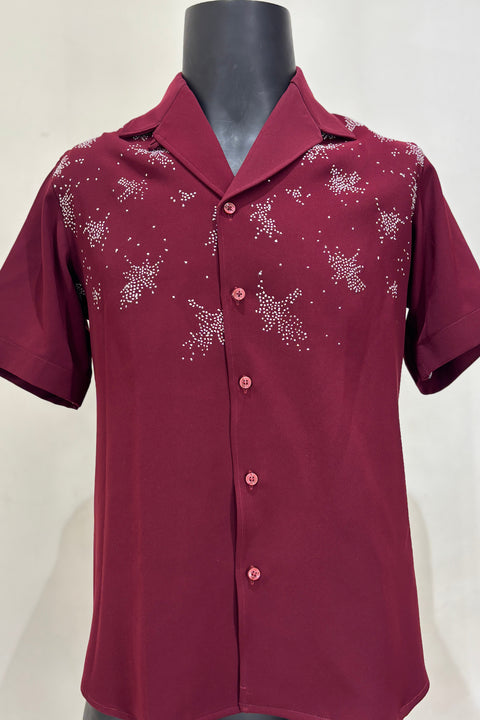 Zayro — Maroon Thread Embroidered Premium Shirt