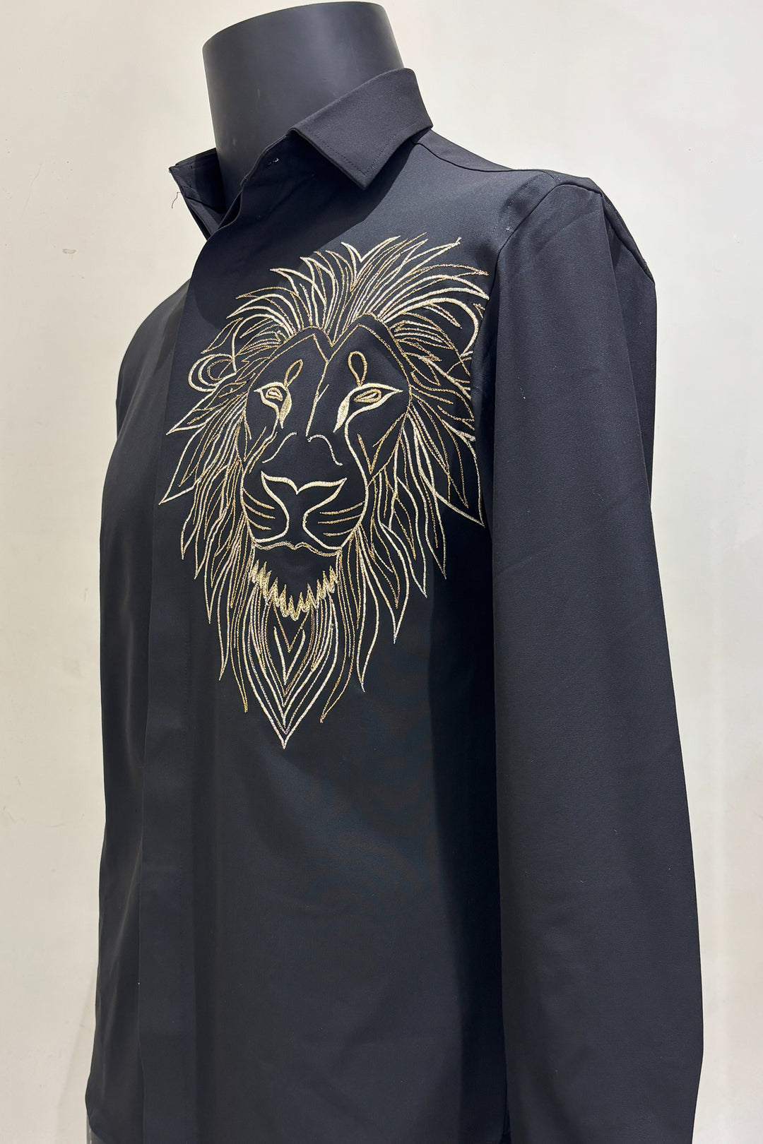 Noir King — Black Thread Embroidered Premium Shirt