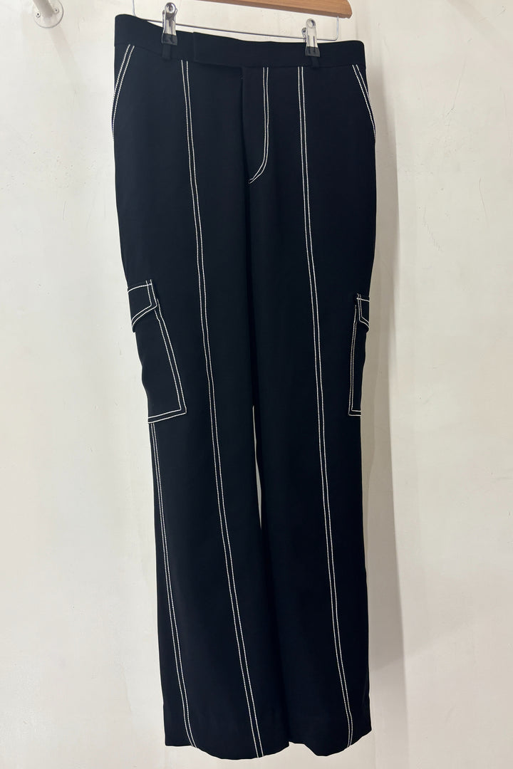 Contour — Black Architectural Embroidered Armani Fabric Shacket