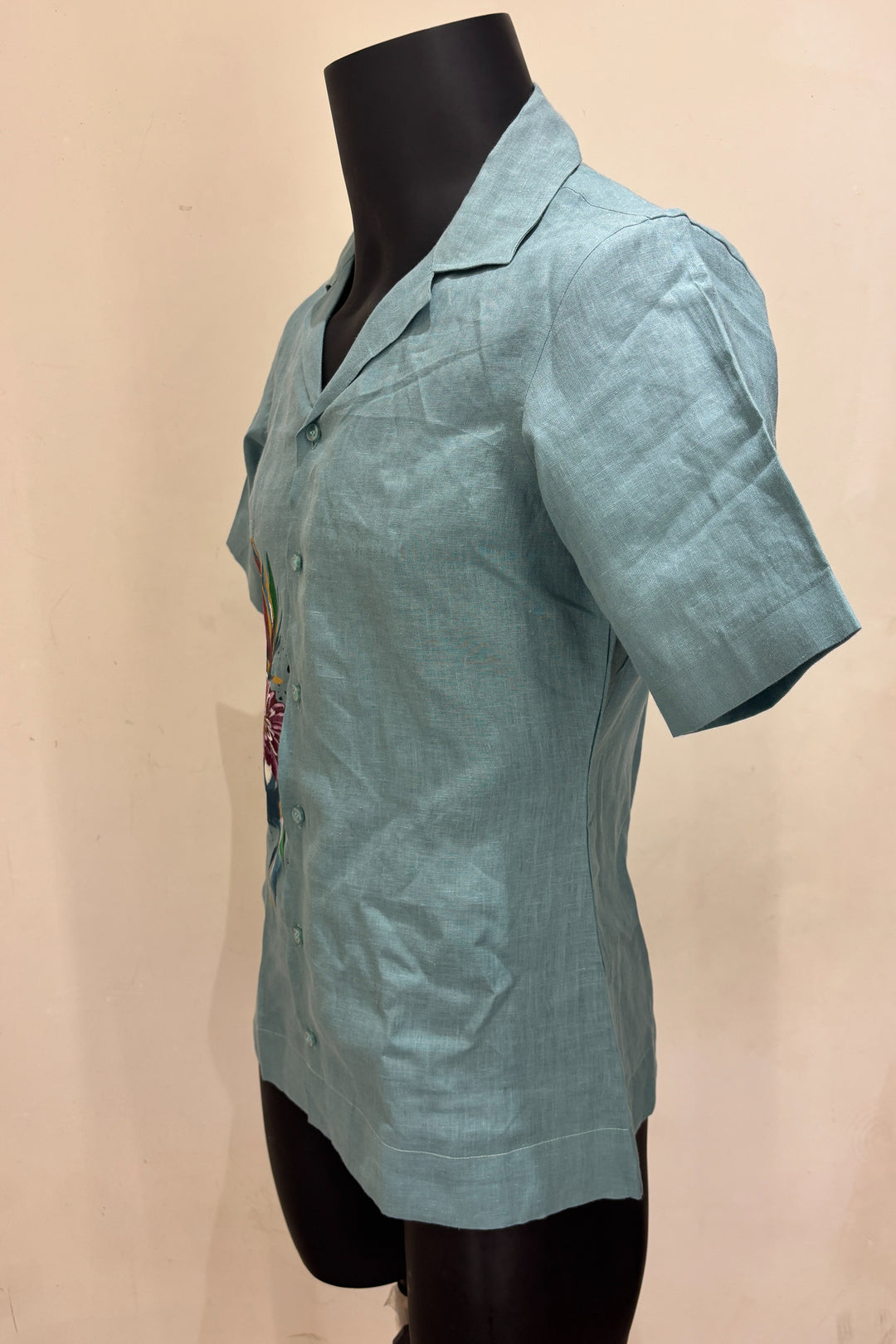 Aqua Bloom — Sea Blue Hand Painted Premium Shirt