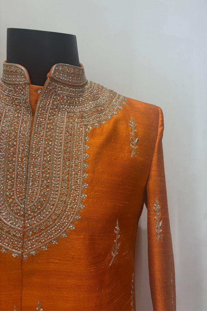 Zafran — Saffron Sherwani back