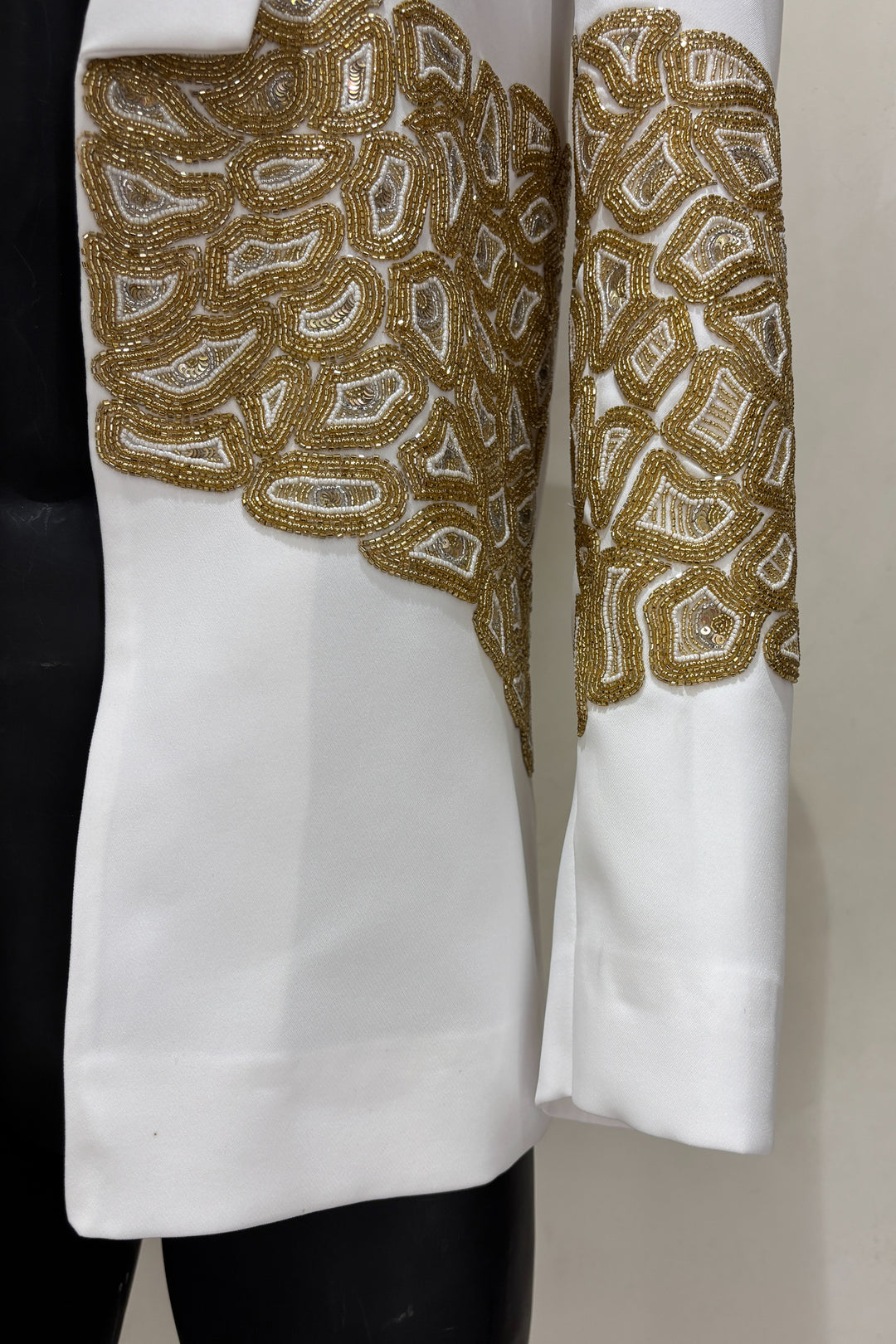 Ivory Loom — White Hand Embroidered Armani Fabric Shacket