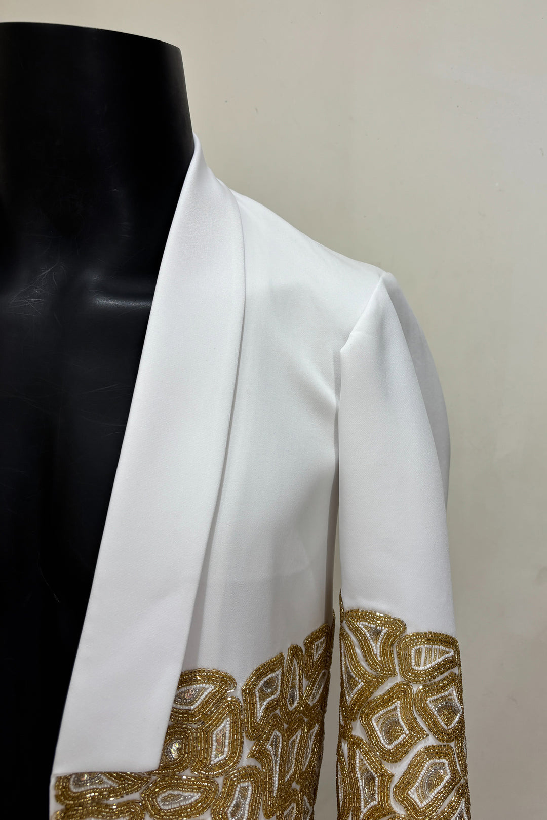Ivory Loom — White Hand Embroidered Armani Fabric Shacket