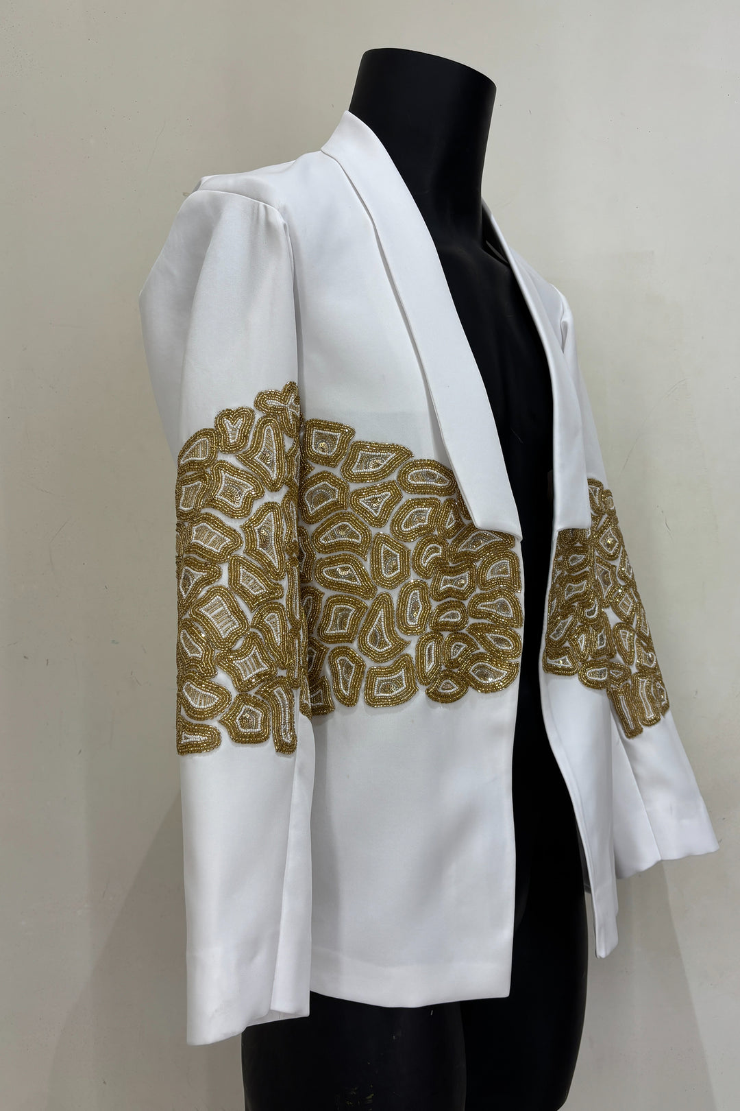 Ivory Loom — White Hand Embroidered Armani Fabric Shacket