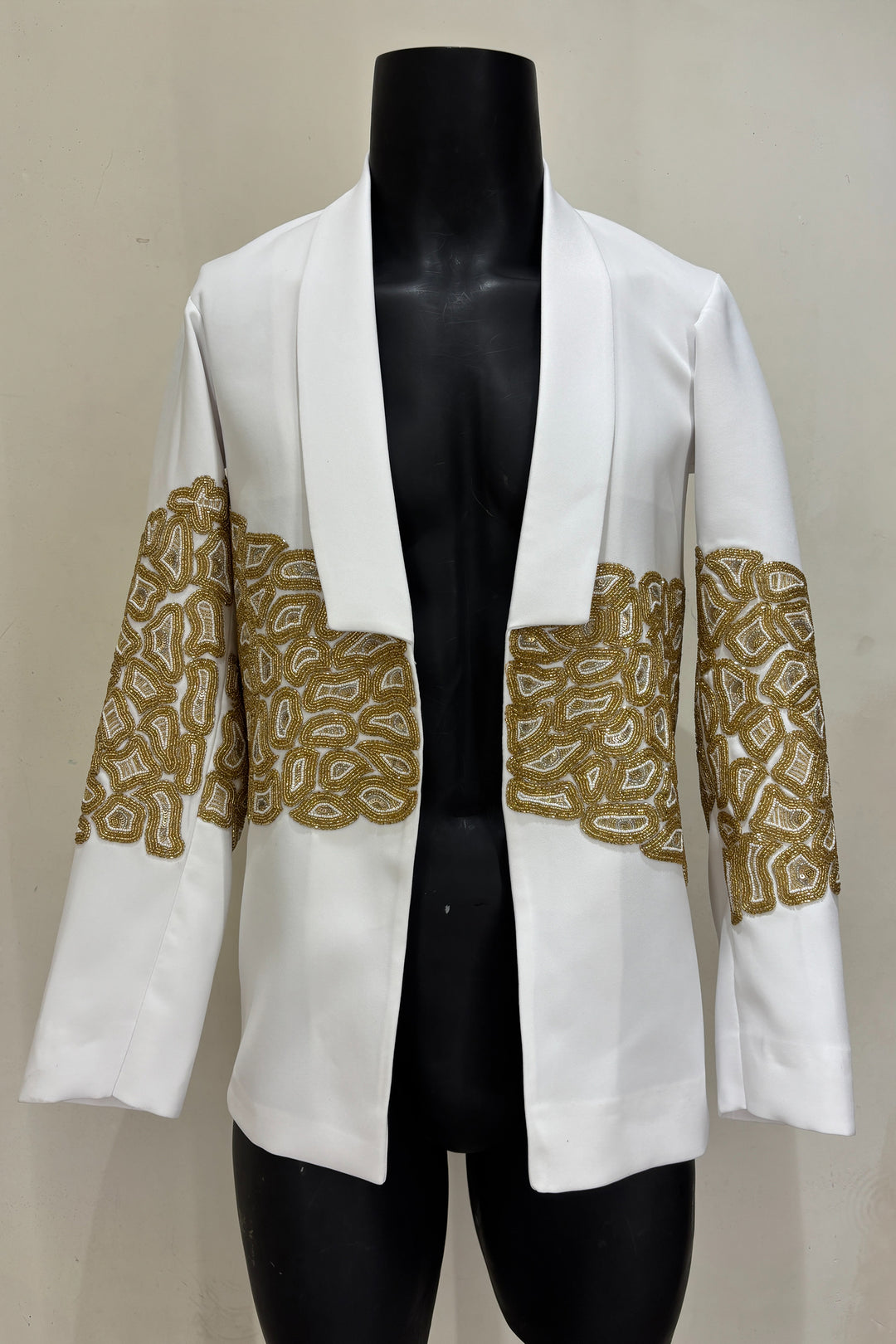 Ivory Loom — White Hand Embroidered Armani Fabric Shacket