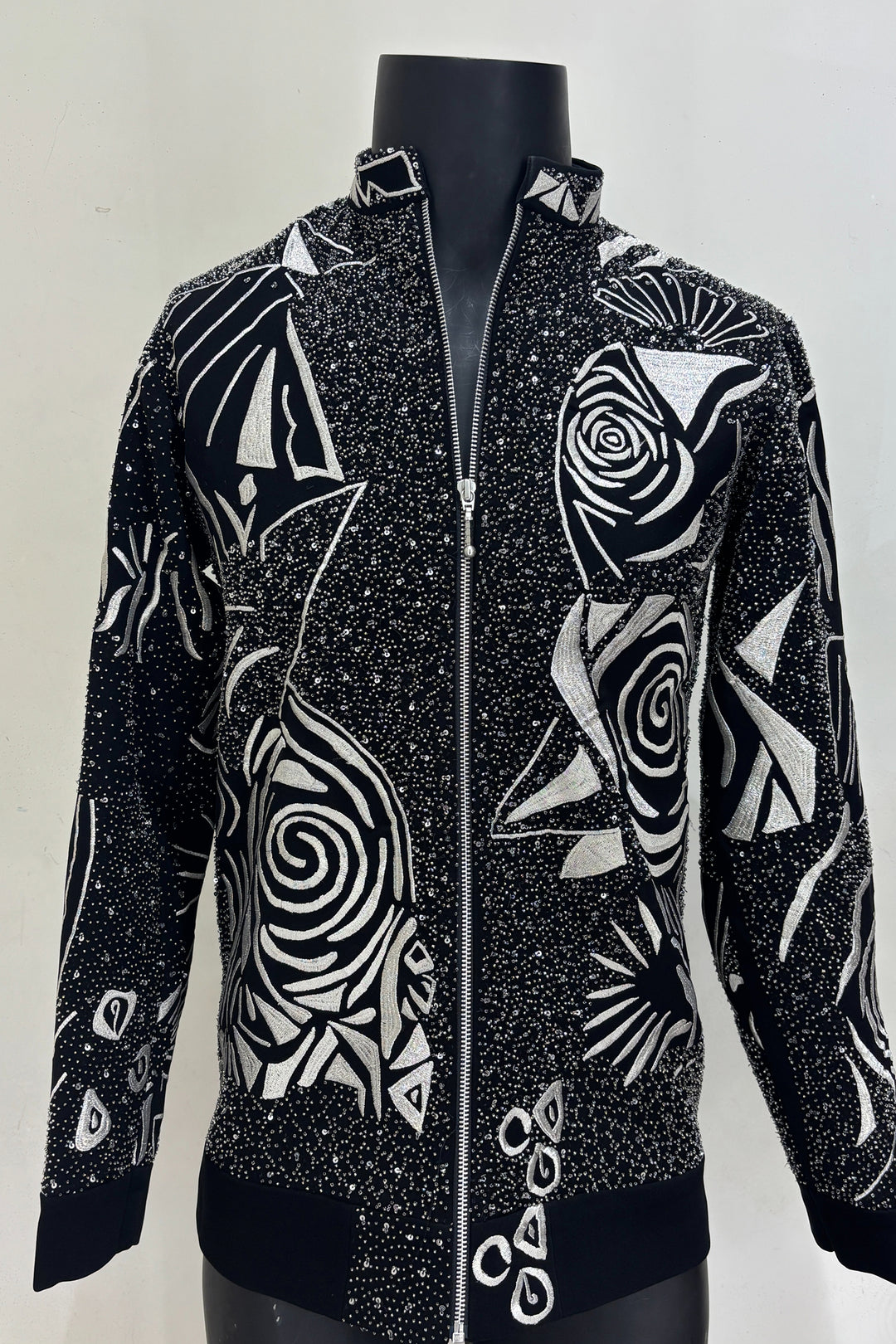Aster — Black Hand Embroidered Armani Fabric Shacket