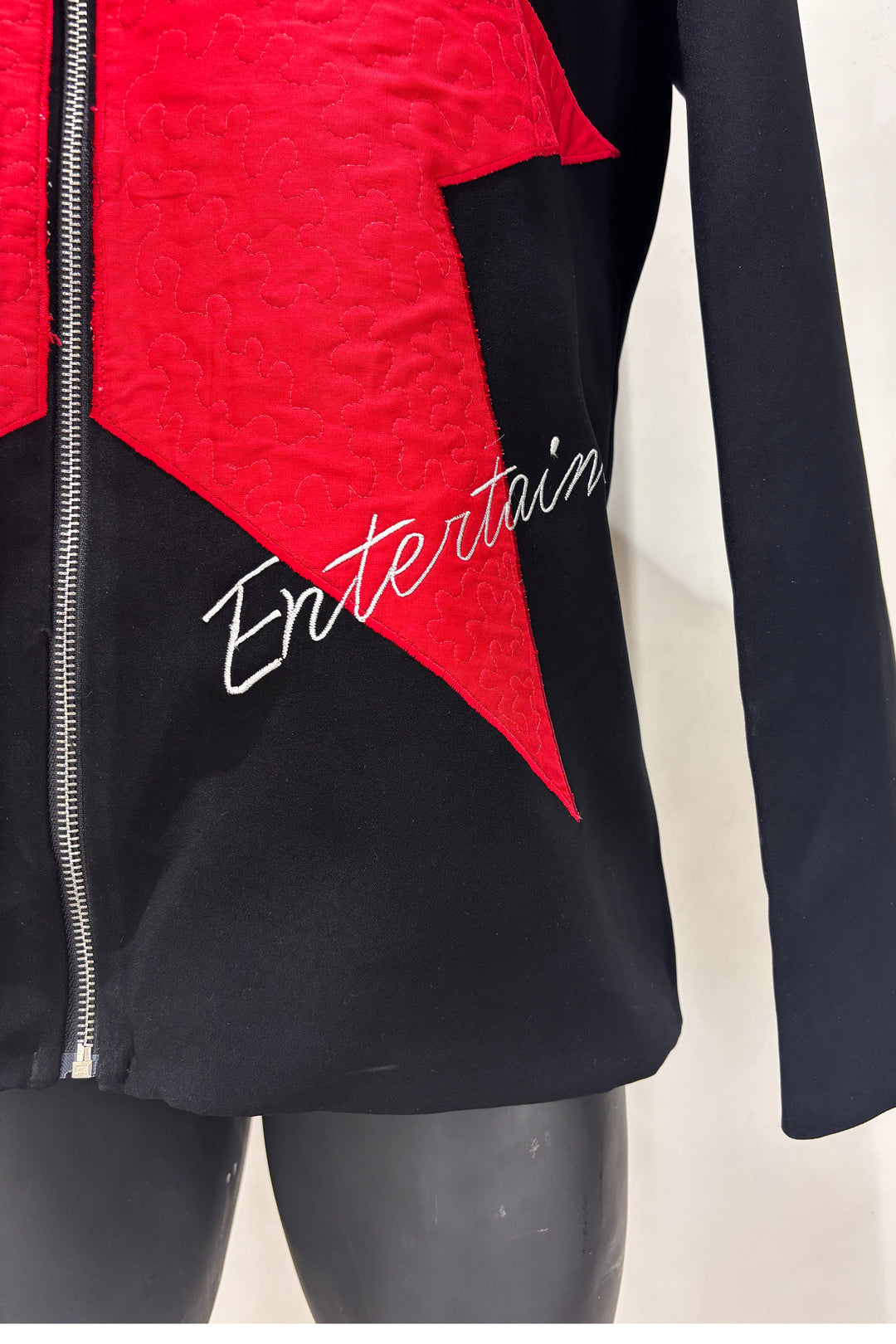 Enzo — Black Thread Embroidered British Fabric Shacket