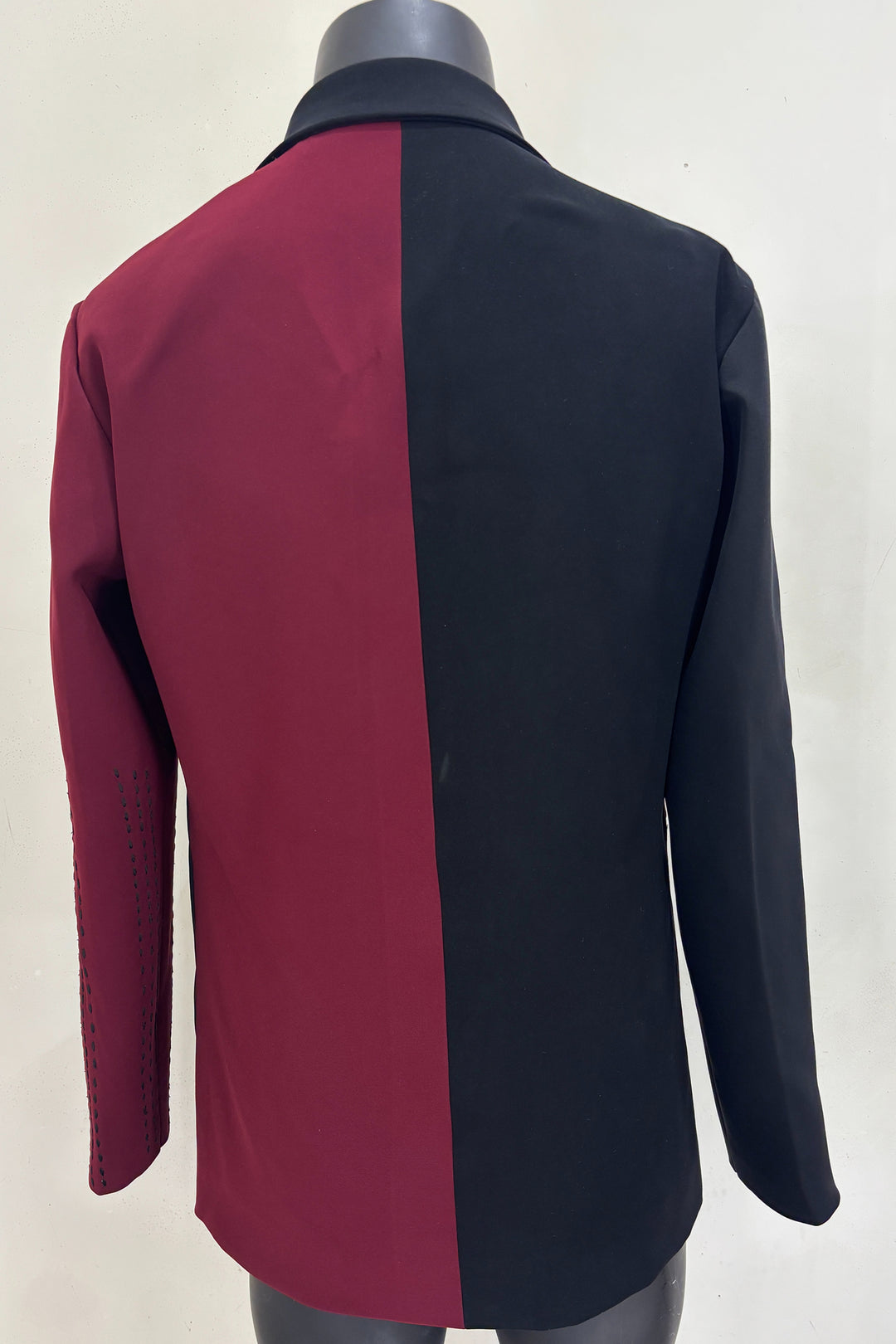 Shadeform — Burgundy Thread Embroidered British Fabric Shacket