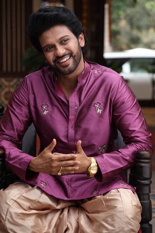 Magenta Muse — Magenta Butti Embroidered Dupion Silk Kurta Set